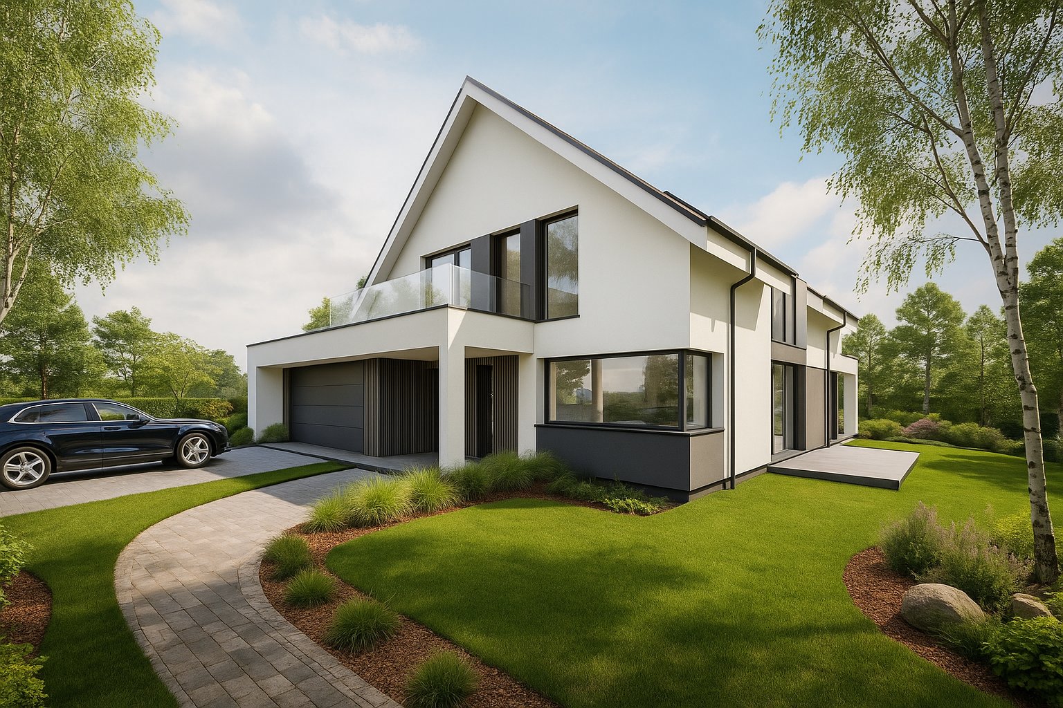 Funkcjonalny-dom-z-dachem-dwuspadowym-widok-od-strony-ogrodu-projekt-Fidor-Architekci-Szczecin